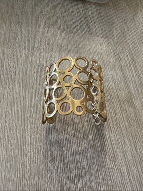 Rustic Cuff Gold Openwork Circle Cuff Bracelet